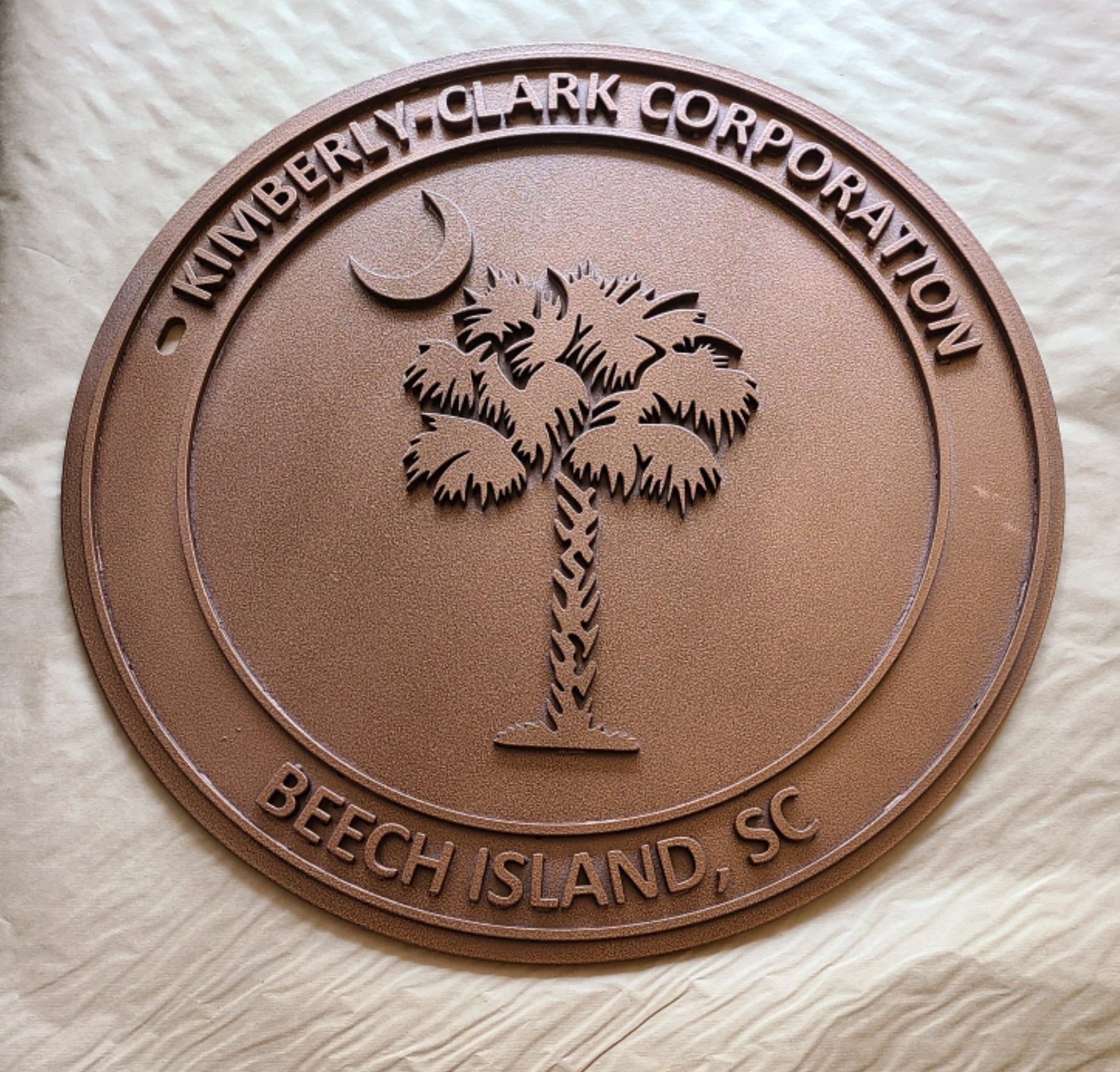 ROUND CUSTOM COVER WITH PALM TREE