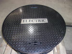 MANHOLE WITH DROP IN HANDLES AND ELECTRIC ID TAG