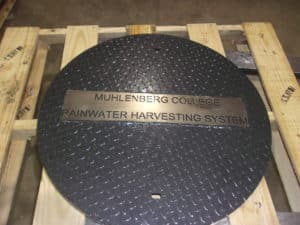 COVER WITH MUHLENBERG COLLEGE RAINWATER HARVESTING SYSTEM ID TAG