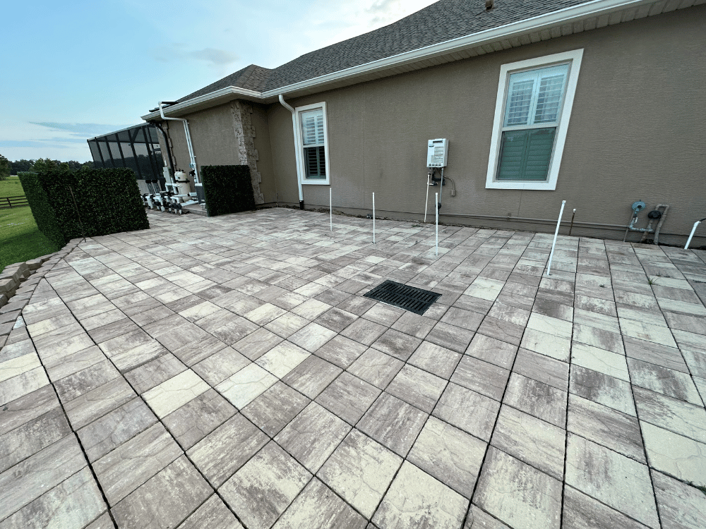 Installed drain cover over natural gas access