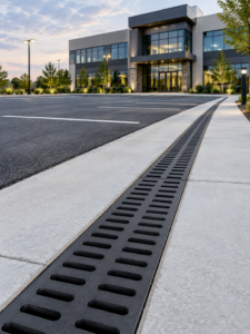 linear-trench-drain-powder-coat-parking-lot
